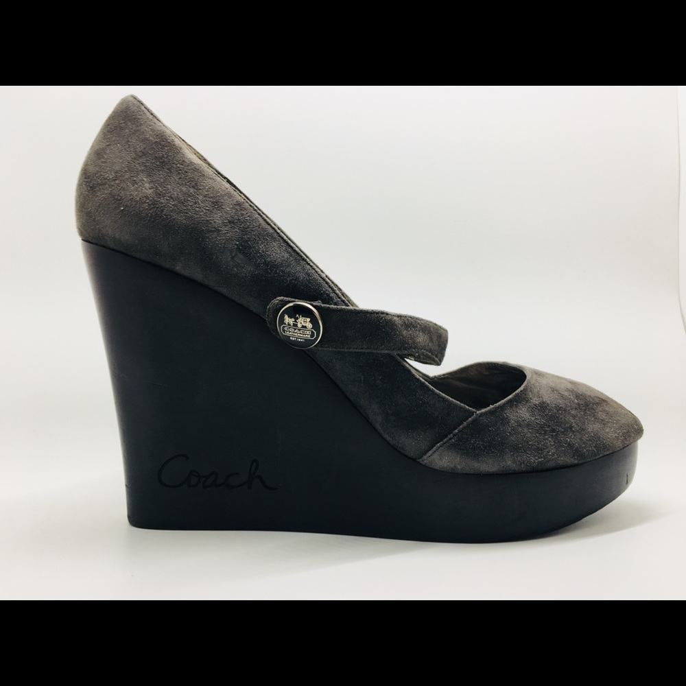 Coach Gray Wedge Shoes